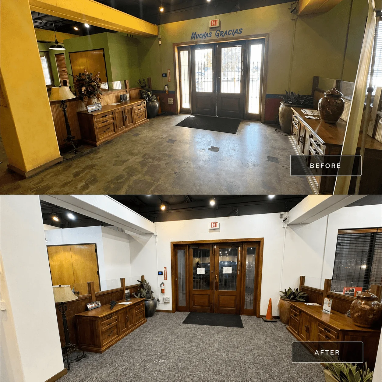 Before and after comparison of commercial facility improvement 1