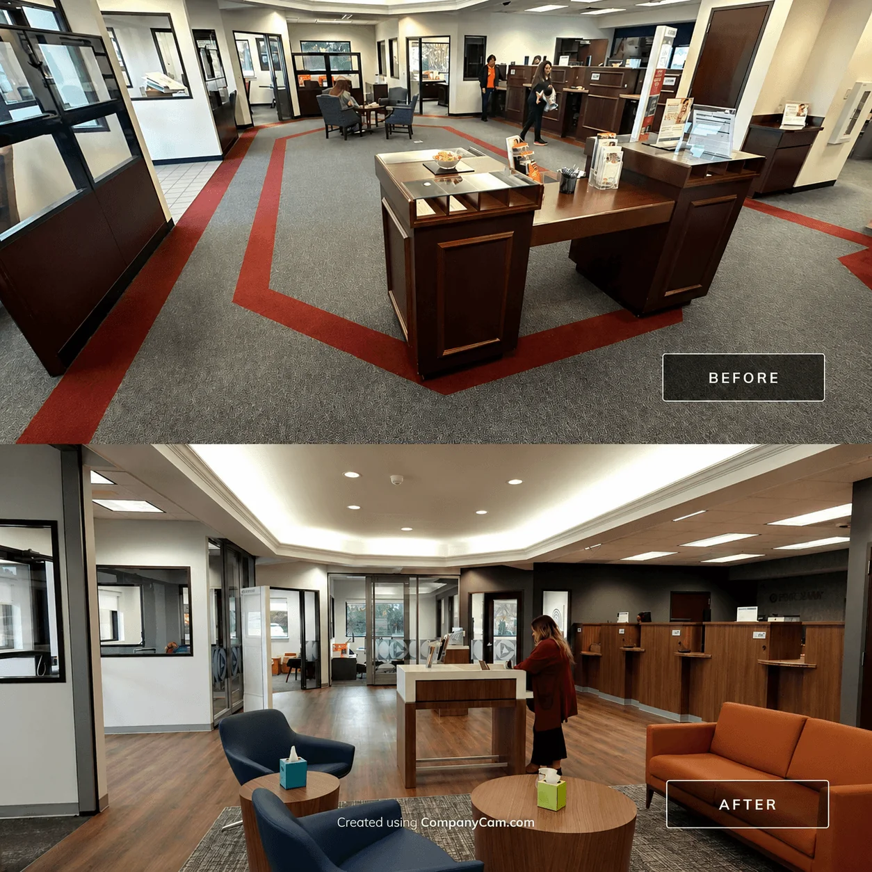 Before and after comparison of commercial facility improvement 13