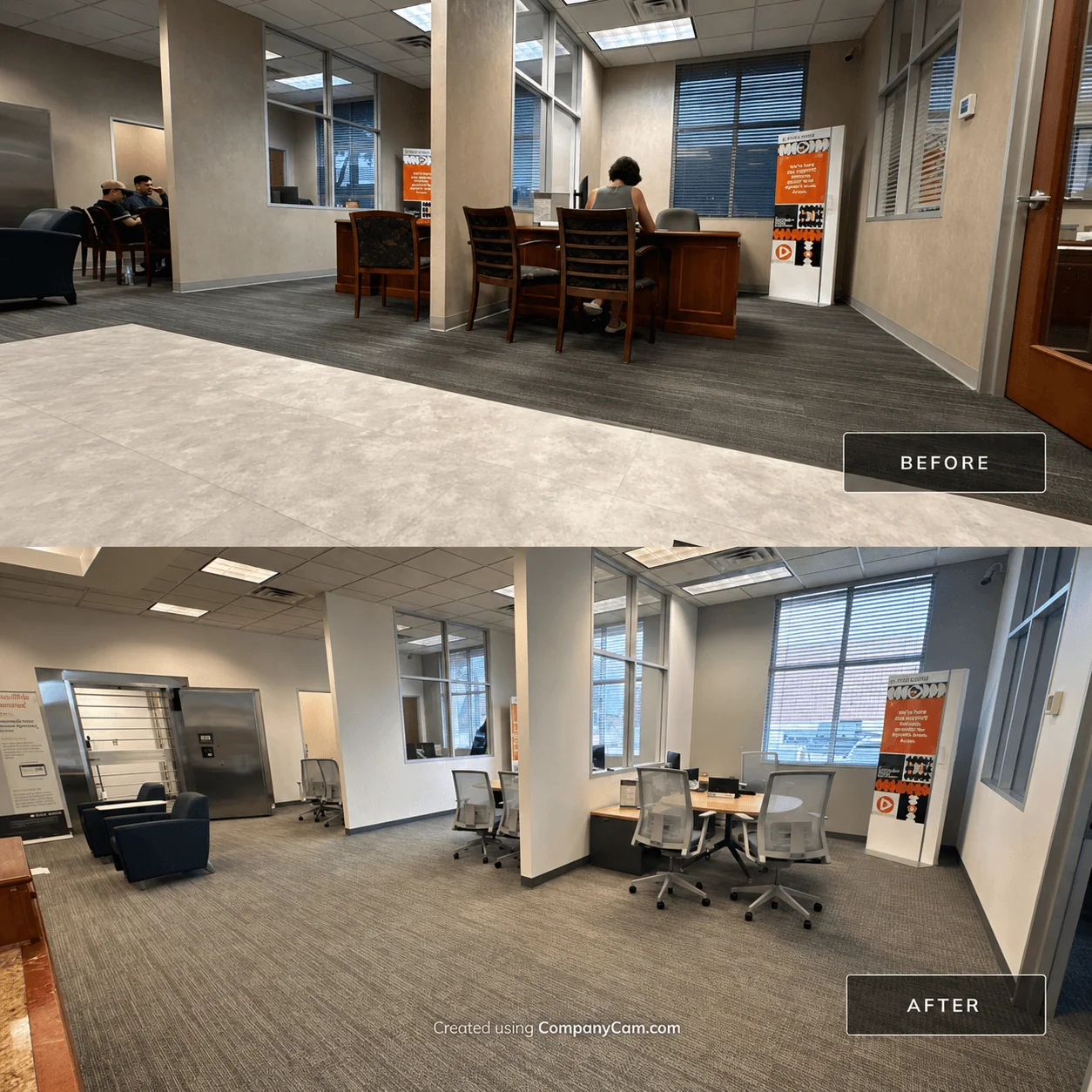 Before and after comparison of commercial facility improvement 14